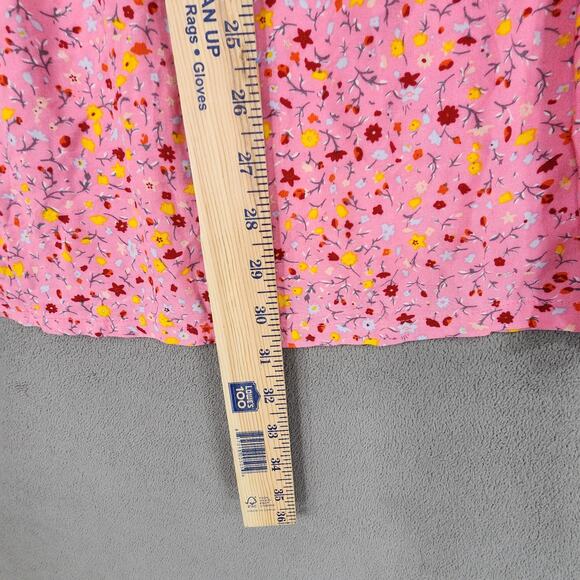 Levis Ruffle Dress L Kids Girl Cold Shoulder Floral Pink Tiered Midi 12-13yr NEW - Picture 8 of 12